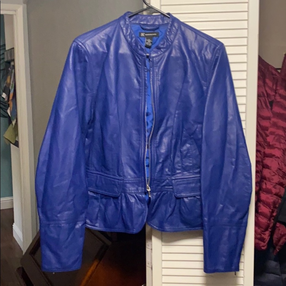 Blue INC faux Leather jacket size L